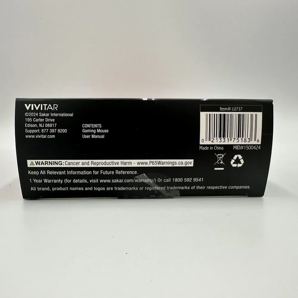 Vivitar LVLUP Pro Gaming Mouse DPI Switch Open‎ Box TESTED